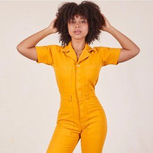 Big Bud Press Short Sleeve Jumpsuit - Mustard Yellow